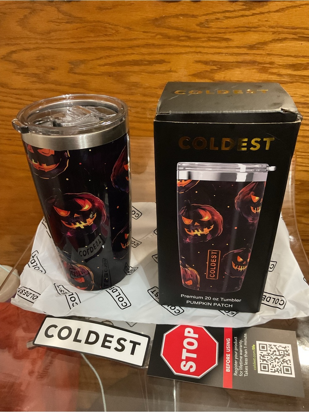 Coldest Pumpkin Patch 20 oz Tumbler - Black/Orange